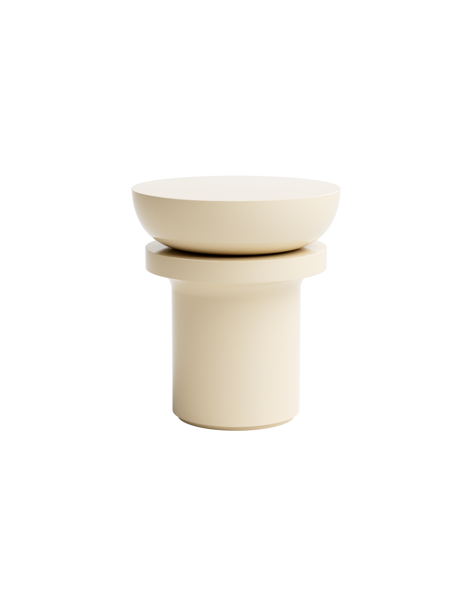 Kami 01 Stool by Le Cann - Lacquered Beige Seating | Monde Singulier