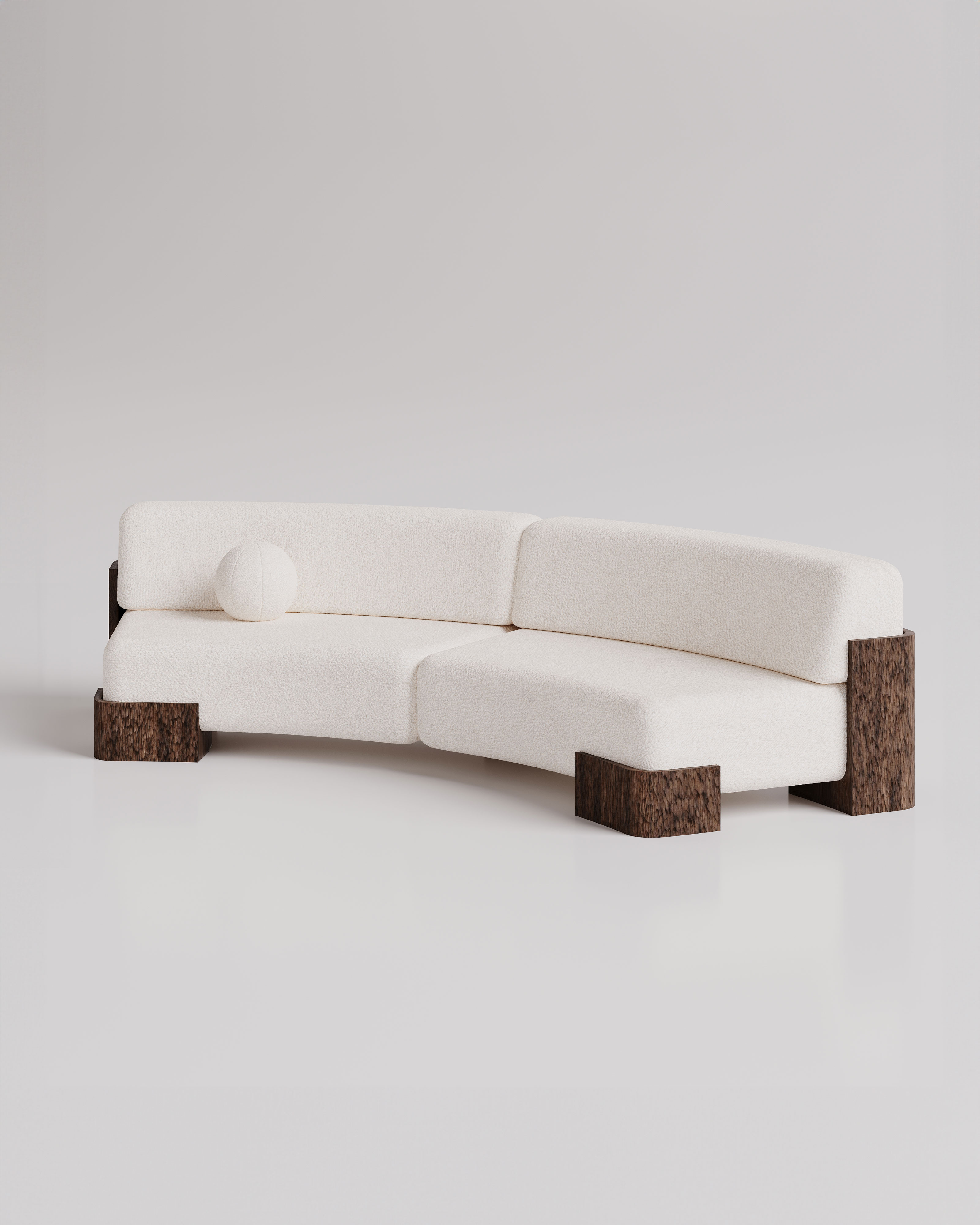 Manhattan Curved Sofa by Girodroux & Delpy - Boucle | Monde Singulier