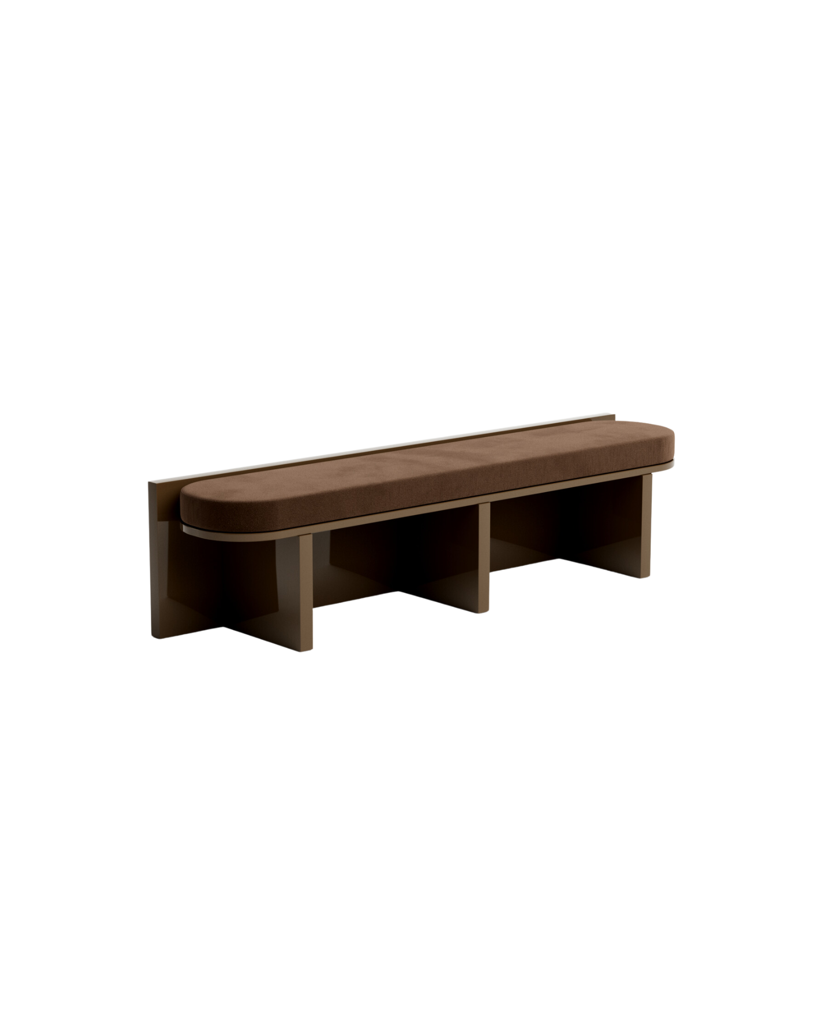 Meï 03 Bench by Agence Volta - Dark Walnut & Velvet | Monde Singulier