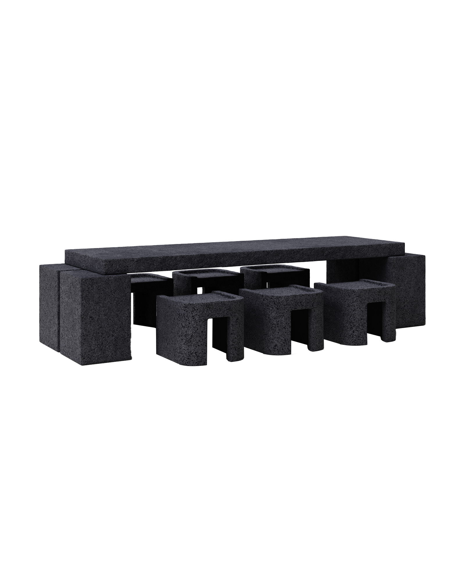 M_010 Dining Table by Monolith - Travertine | Monde Singulier