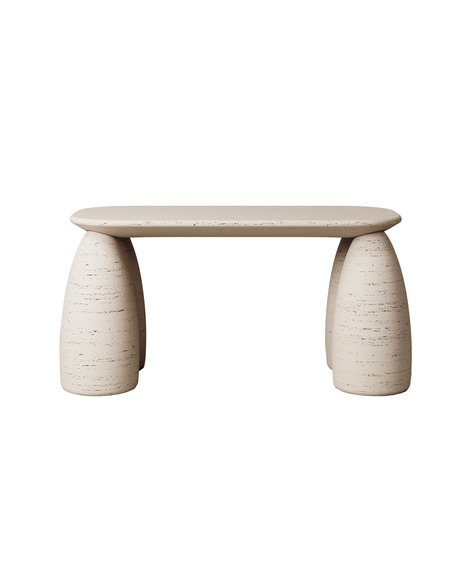 M_19 Desk by Monolith - Travertine, Conical Legs | Monde Singulier
