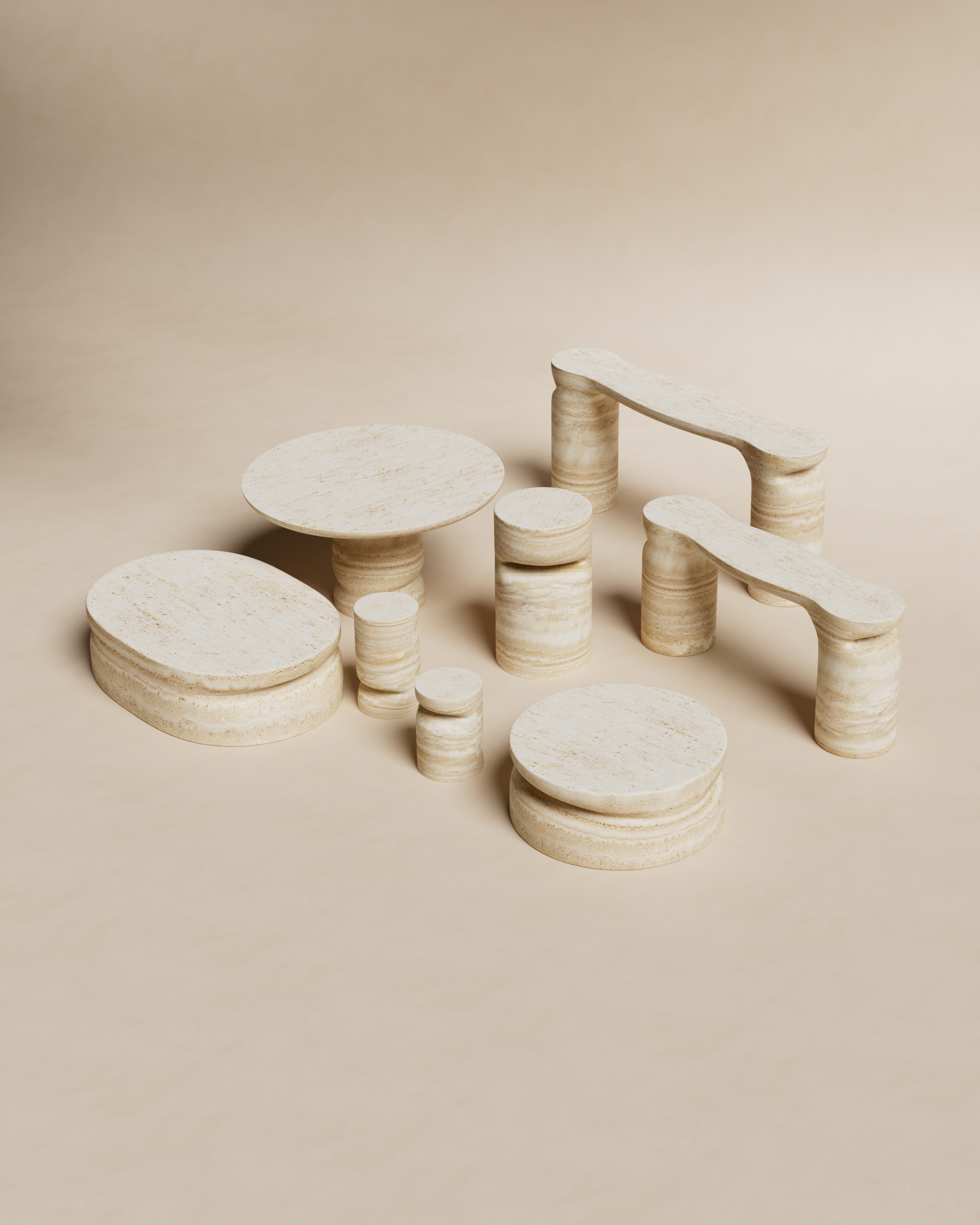Nubo Pedestal by Mathieu Delacroix - Natural Stone | Monde Singulier