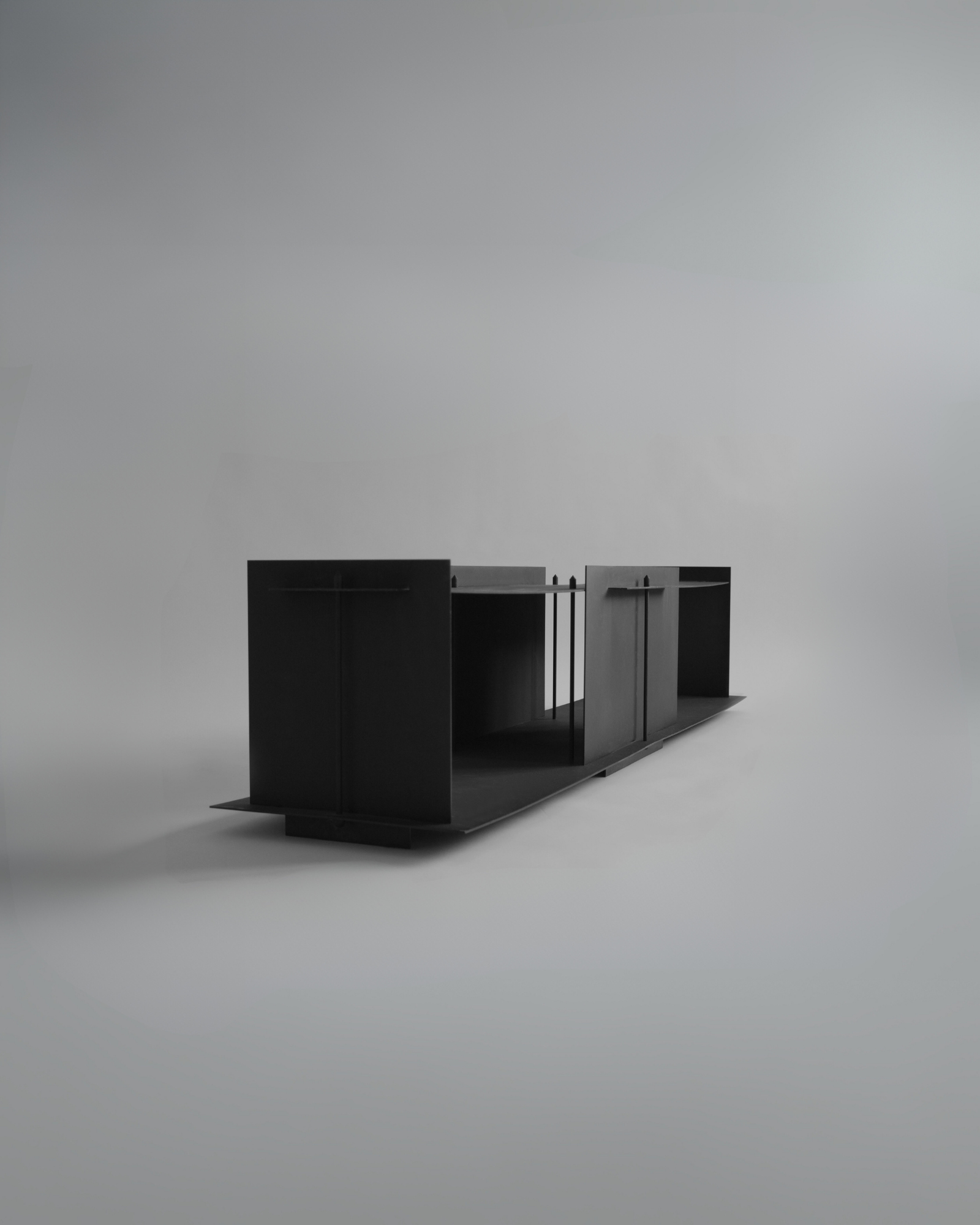 Pilier Low Console Table by Sizar Alexis - Steel | Monde Singulier