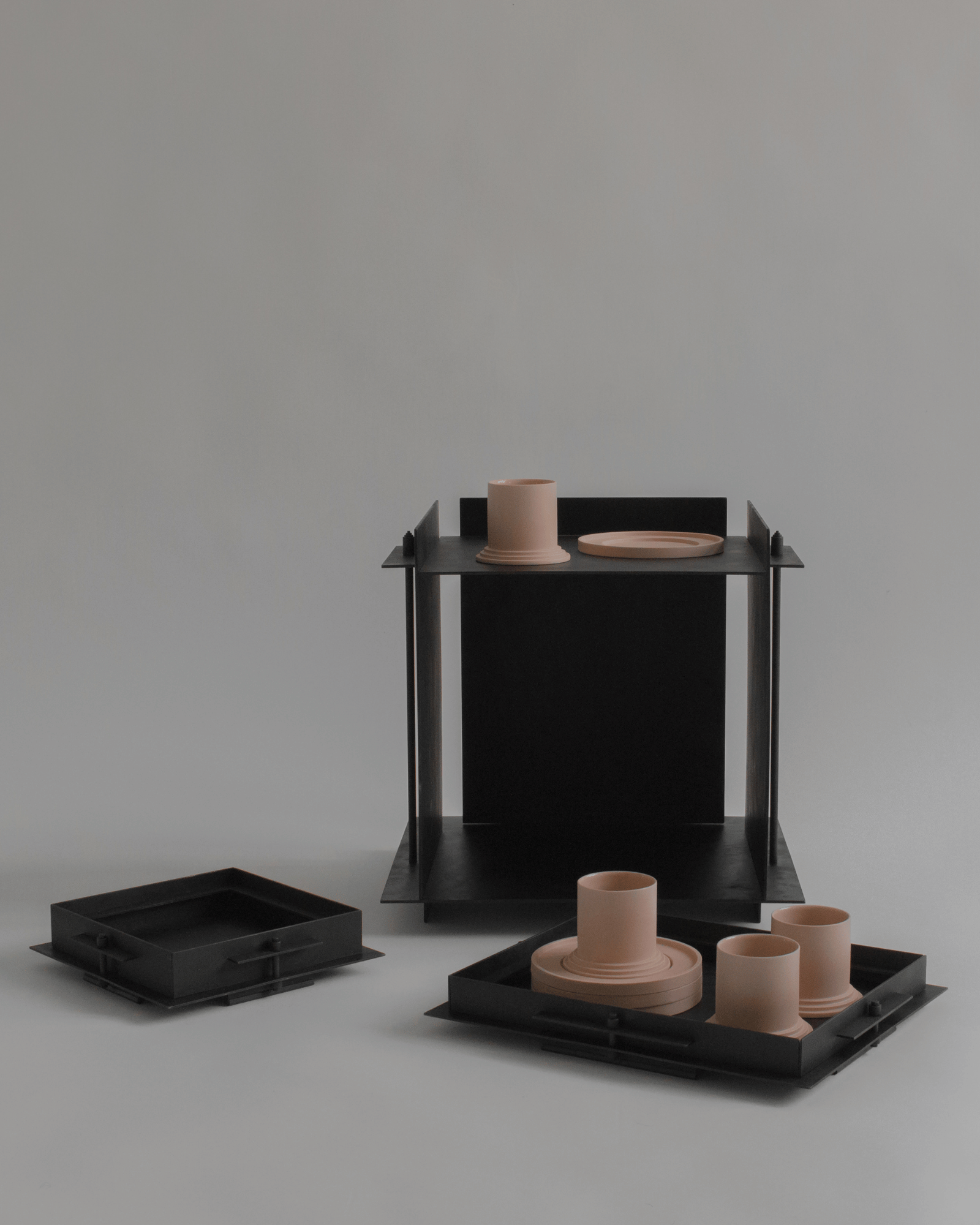 Pilier Side Table by Sizar Alexis - Steel Shelf | Monde Singulier