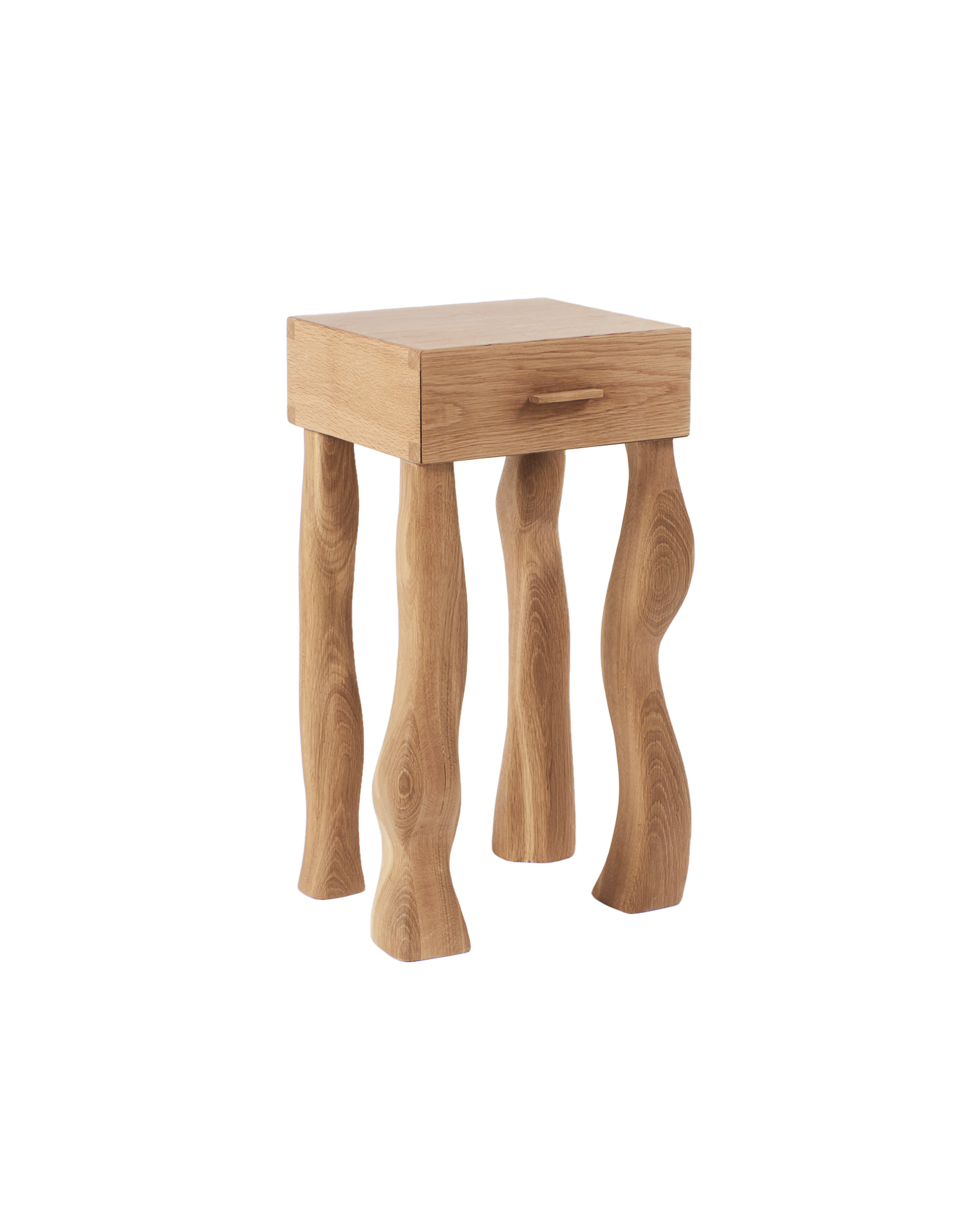 Side Table by Project 213A - Carved Oak, Organic Legs | Monde