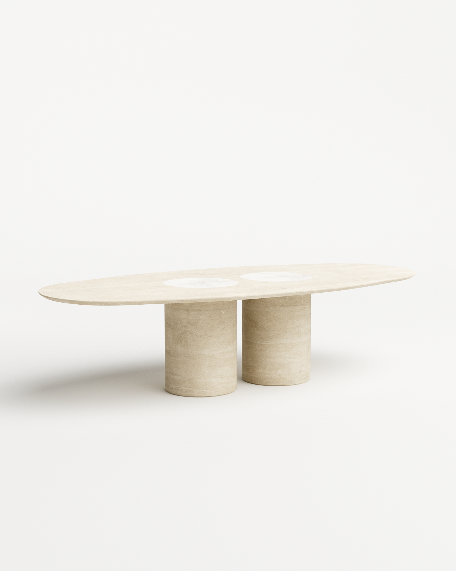 Salvante D1 Dining Table by Piotr Dabrowa - Travertine | Monde Singulier