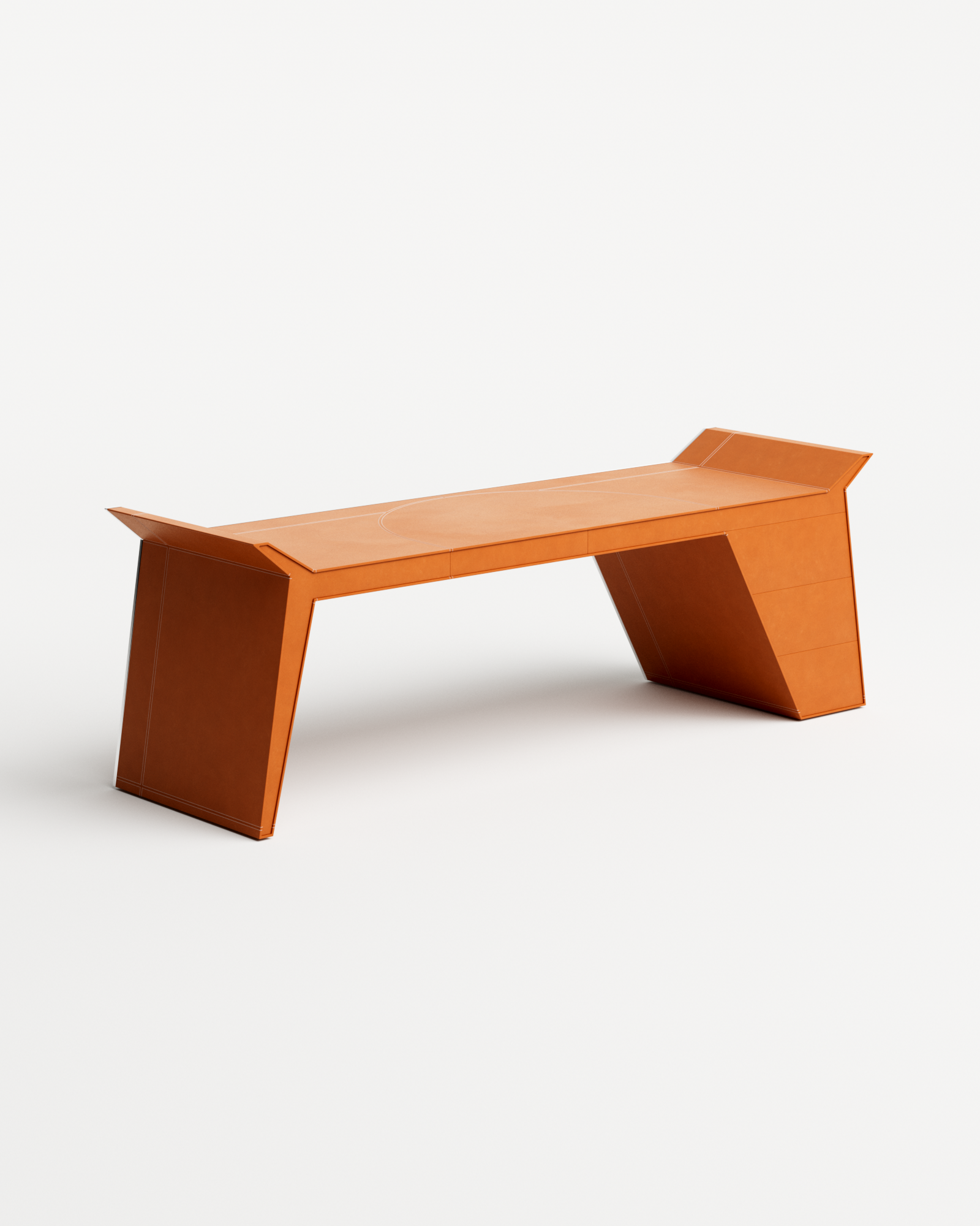 Stamp Desk by Christophe Perichon - Steel and Leather | Monde Singulier