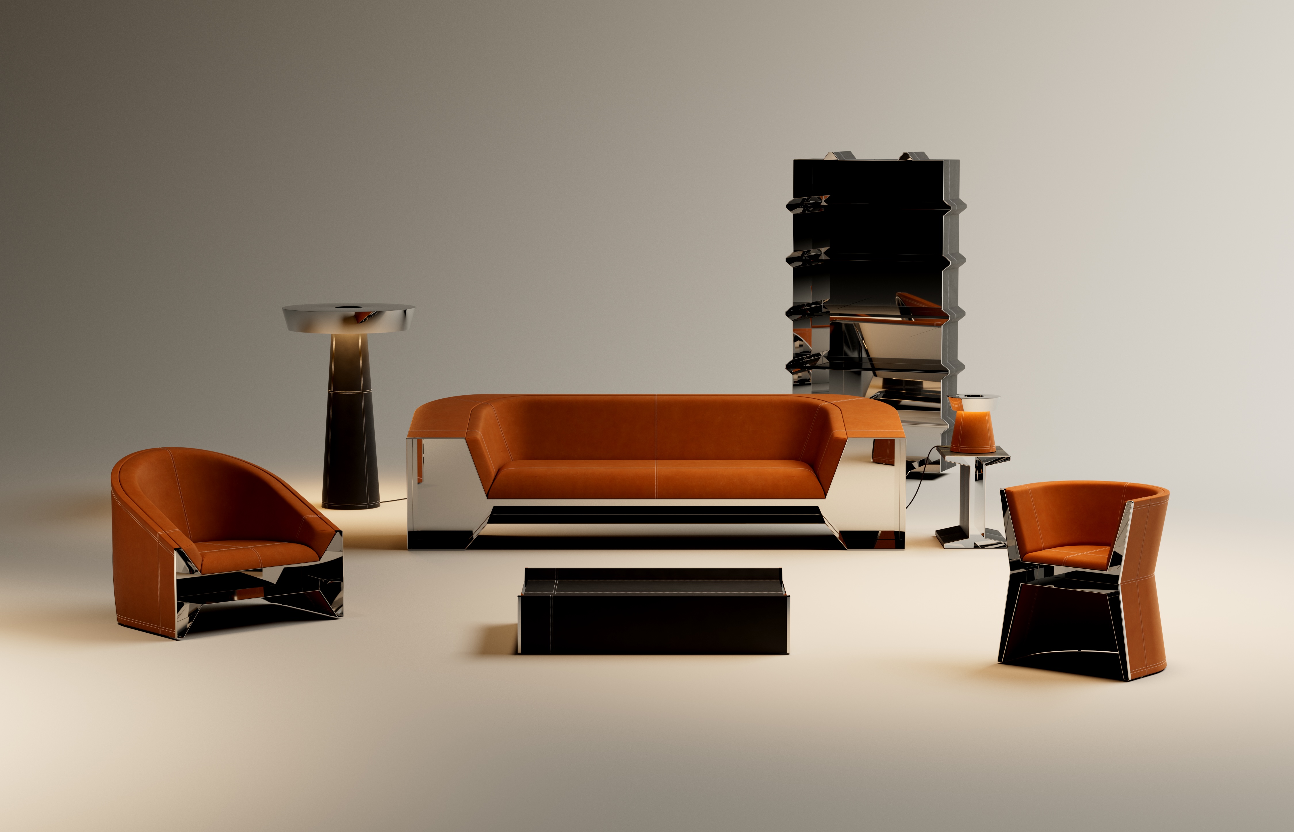 Armchair by Christophe Perichon - Steel and Leather | Monde Singulier