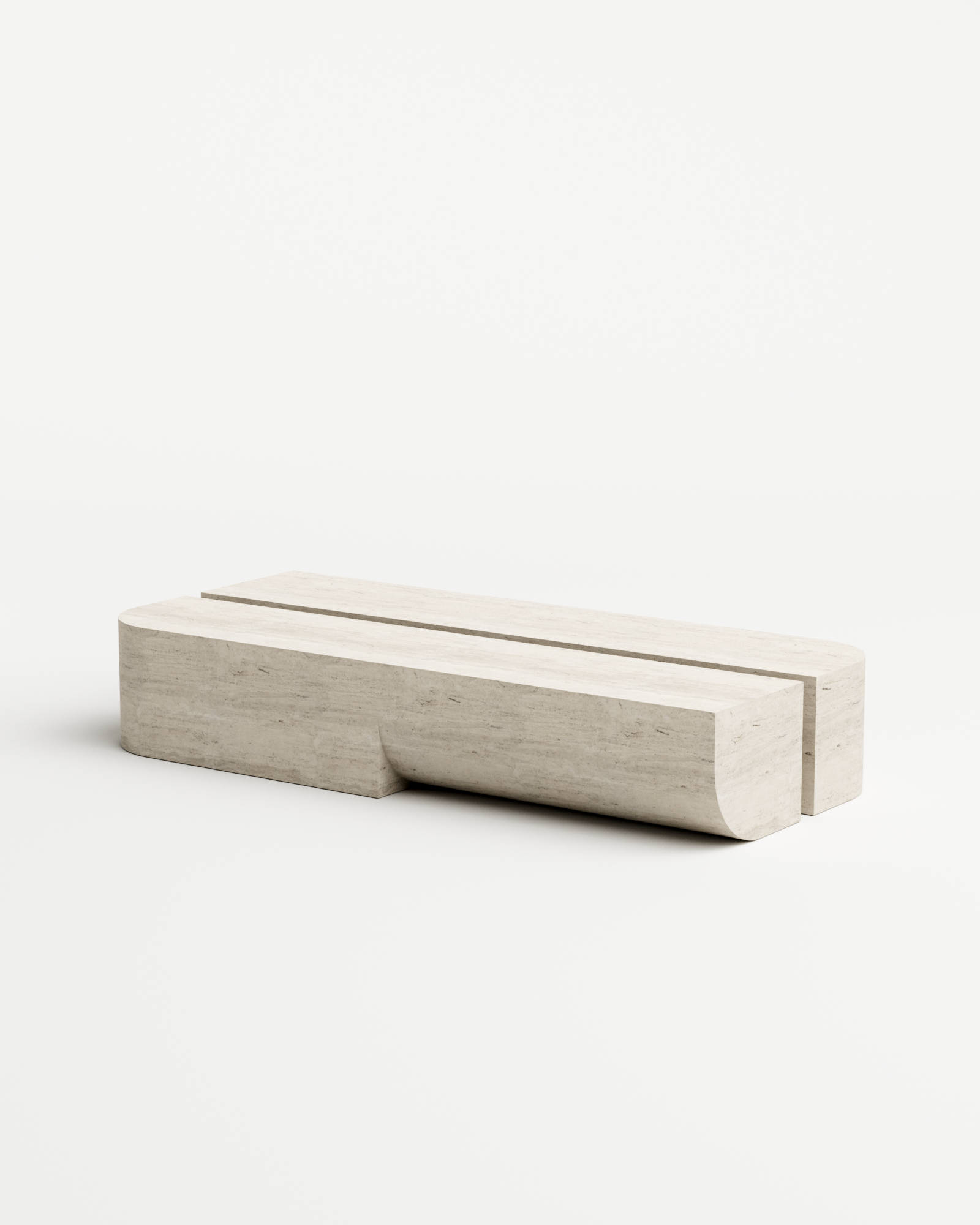 Undum Coffee Table by HADGE - Natural Travertine Stone | Monde Singulier